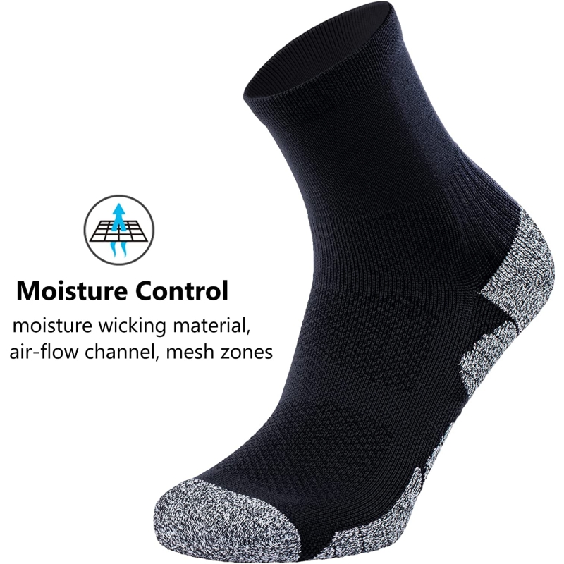 CWVLC Compression Athletic Quarter Socks Cushioned (4-Pair) for Men Women Kids - Image 5
